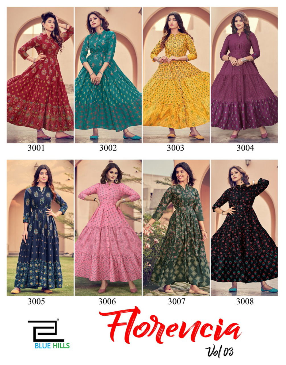 Blue Hills Florencia 3 New Designer Fancy Party Wear Cotton Anarakali Kurti Collection
